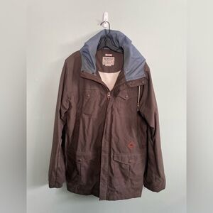 Burton Mens Brown Snowboard MB Match Jacket 2015 Sherpa Lines Sz L